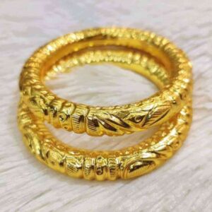 Gold Plated Bangles 2 pics set (bala) - Golden